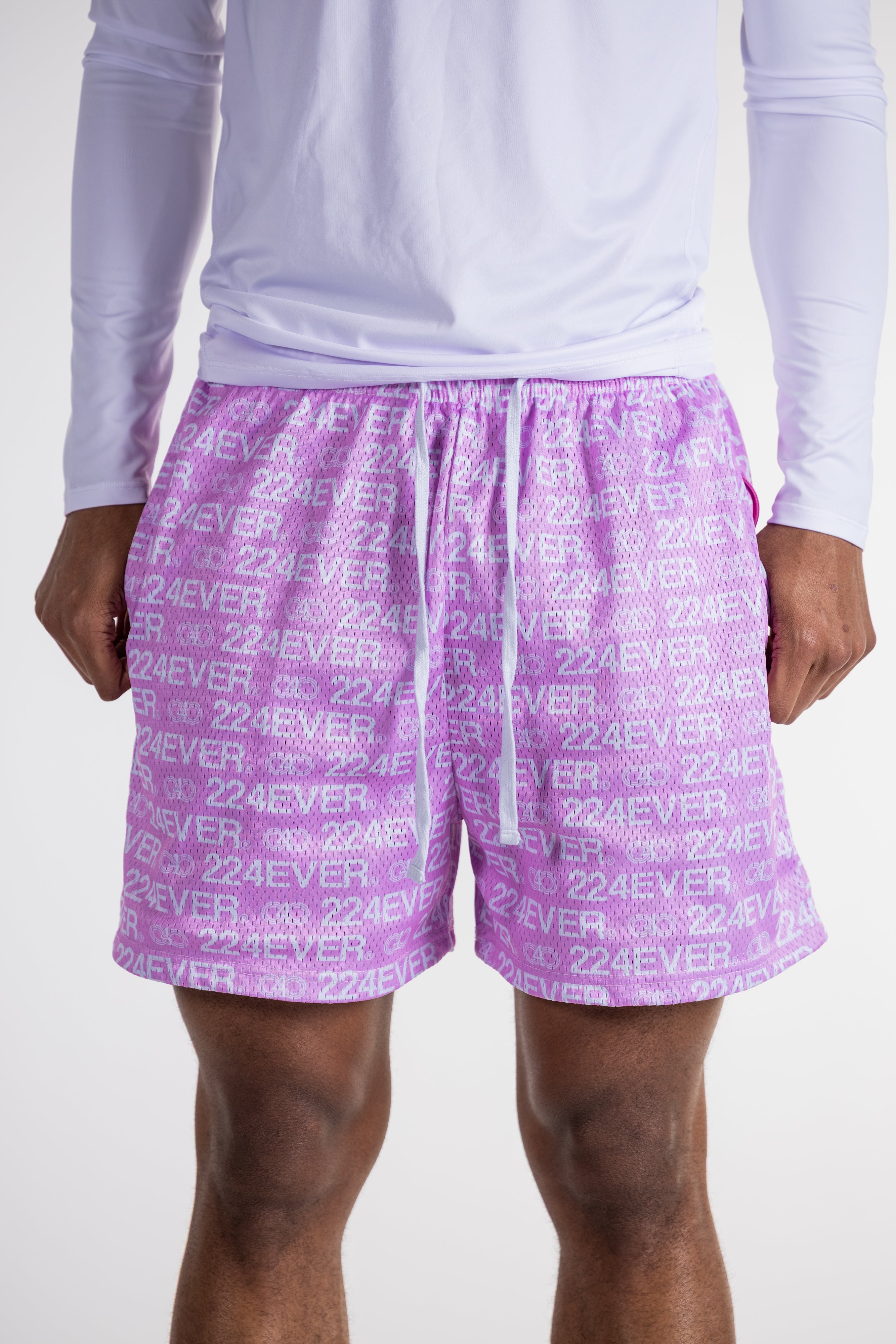 224 'STRAWBERRY PINK' MESH SHORTS