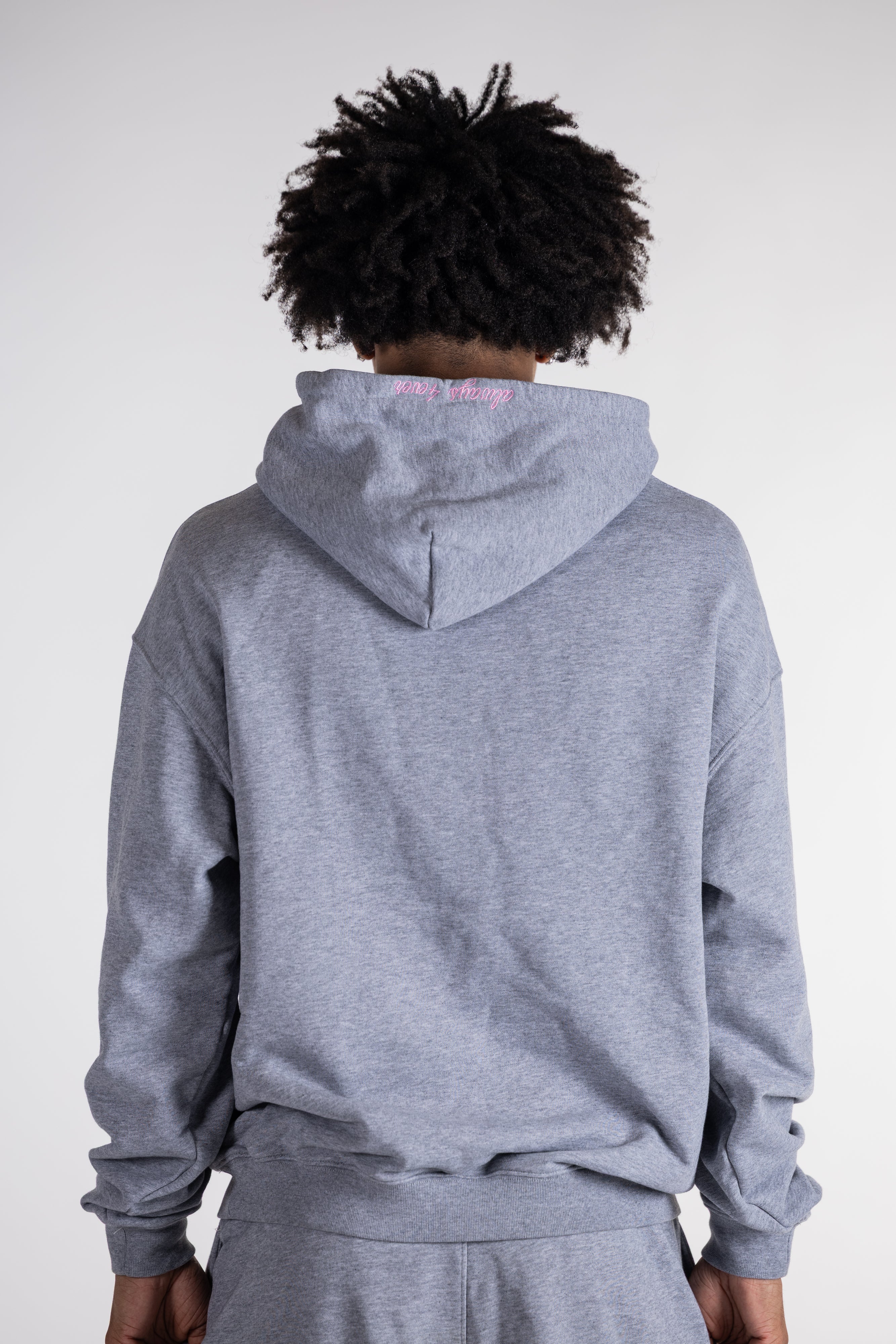 224 'DUSTY ROSE' GREY BASIC HOODIE – 224EVER.CO
