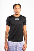 224 'TEAL' BLACK COMPRESSION SHIRT