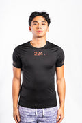 224 'AUBURN' BLACK COMPRESSION SHIRT