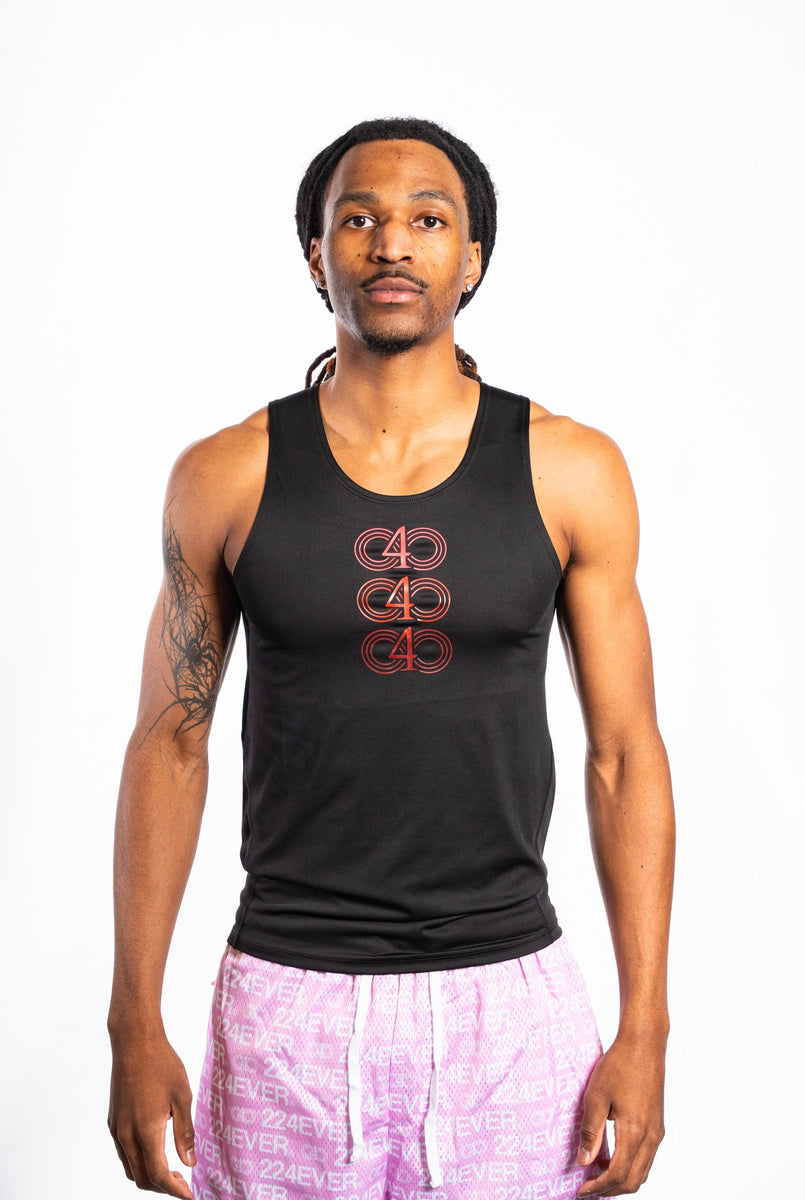 224 ‘SHADOW RED’ BLACK COMPRESSION TANK – 224EVER.CO