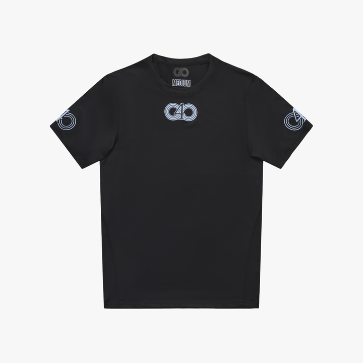 224 ‘TEAL’ BLACK COMPRESSION SHIRT