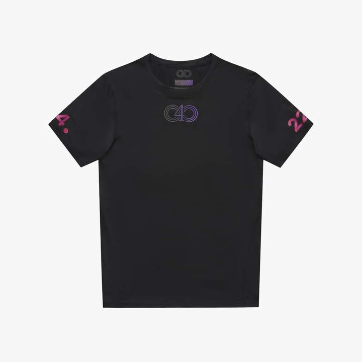 224 ‘VIOLET’ BLACK COMPRESSION SHIRT